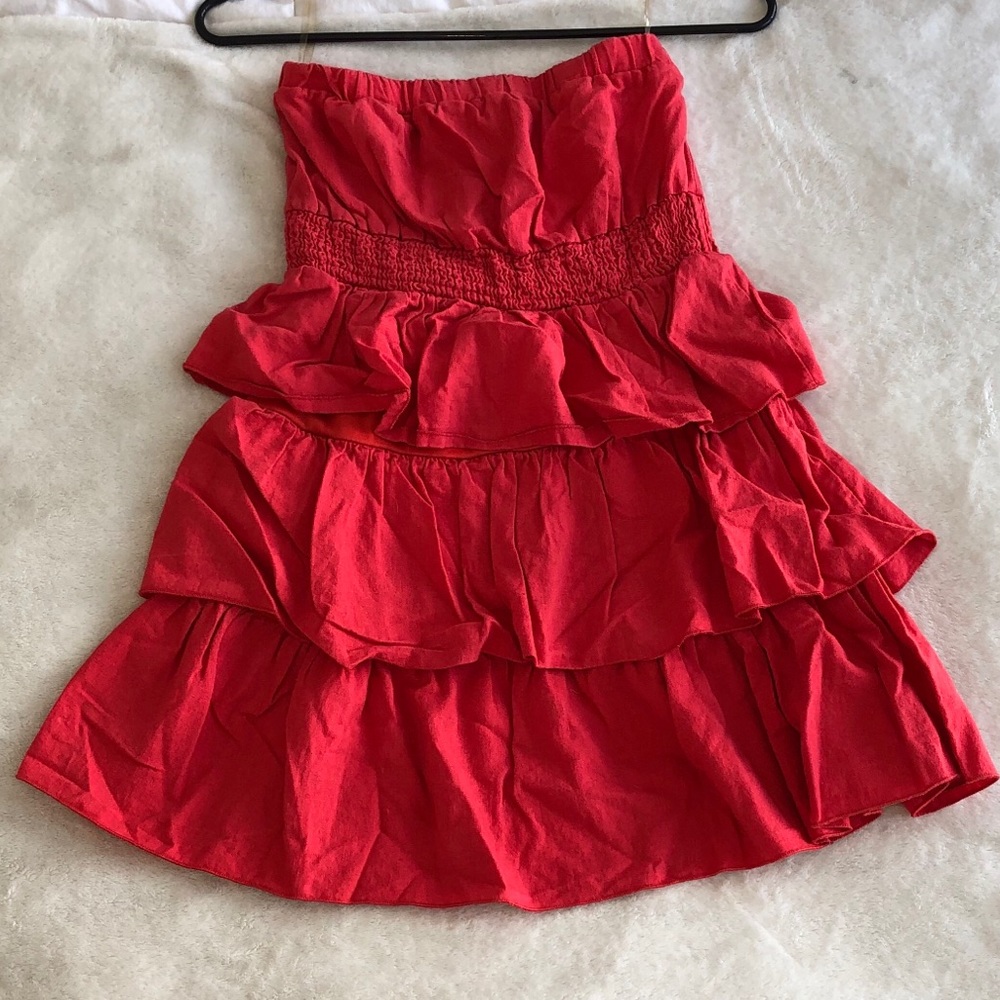 Coral sleeveless mini dress